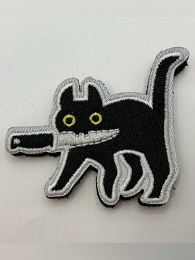 TACTICLE MORAL VELCRO PATCH CAT WITH KNIFE UNUSEX
